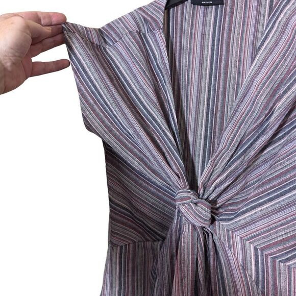VICI Women's Multicolor Striped Knotted Twist Front Dress - Picture 7 of 12